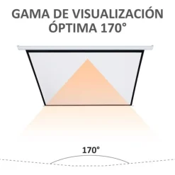Pantalla de proyector eléctrica 4:3 control remoto 84" blanco 128x195x171 cm