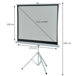 Pantalla para proyección motorizada plegable 84" 4:3 con soporte altura ajustable
