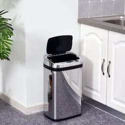 Papelera con sensor Homcom 30L inox 58x33x25 cm