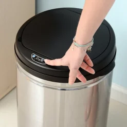 Papelera con sensor Homcom 24L inox Ø30,5x51,5 cm