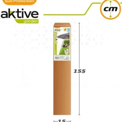 Parasol hexagonal Aktive Garden con mástil de madera antracita Ø300x250 cm
