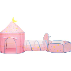 Parque de juegos infantil PinkDream 2 tiendas + túnel multicolor 128x120x301 cm