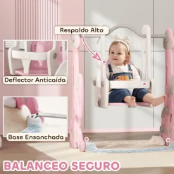 Parque infantil Rocket Aiyaplay 4 en 1 columpio + tobogán + canasta 107x147,5x160 cm