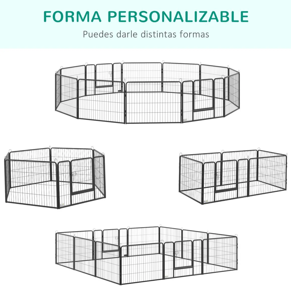 Parque para mascotas Spot PawHut 12 paneles + configurable negro