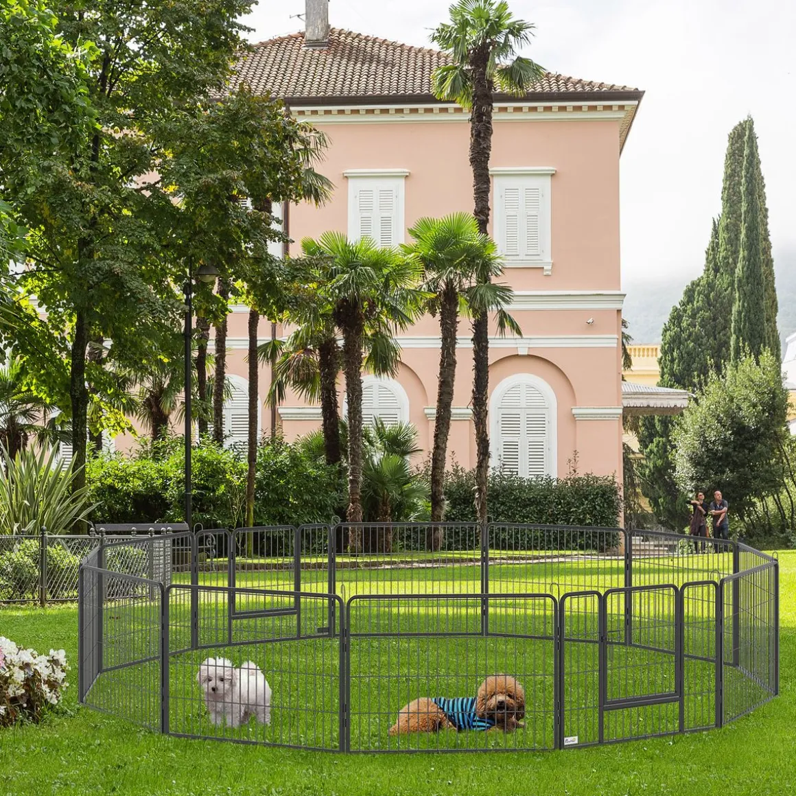 Parque para mascotas Spot PawHut 12 paneles + configurable negro