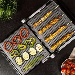 Parrilla eléctrica Cecotec Rock’nGrill Smart 2000W panel táctil inox/negro