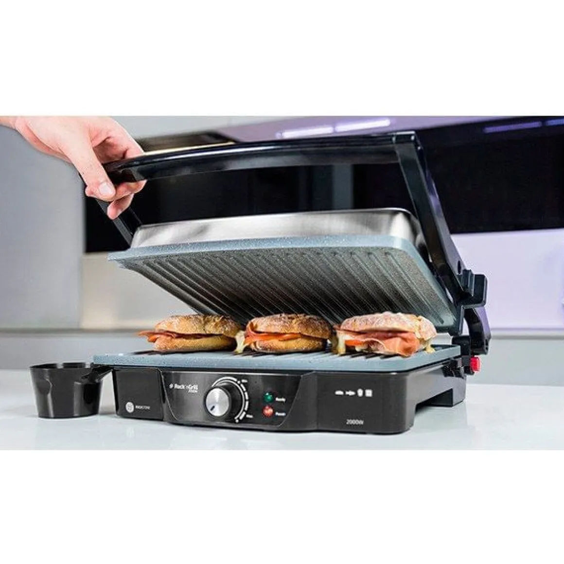 Parrilla eléctrica Cecotec Rock’n Grill 2000W negro/inox