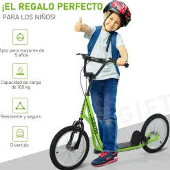 Patinete Dinamo Homcom altura ajustable + doble freno 90-96x139x58 cm