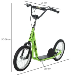 Patinete Dinamo Homcom altura ajustable + doble freno 90-96x139x58 cm