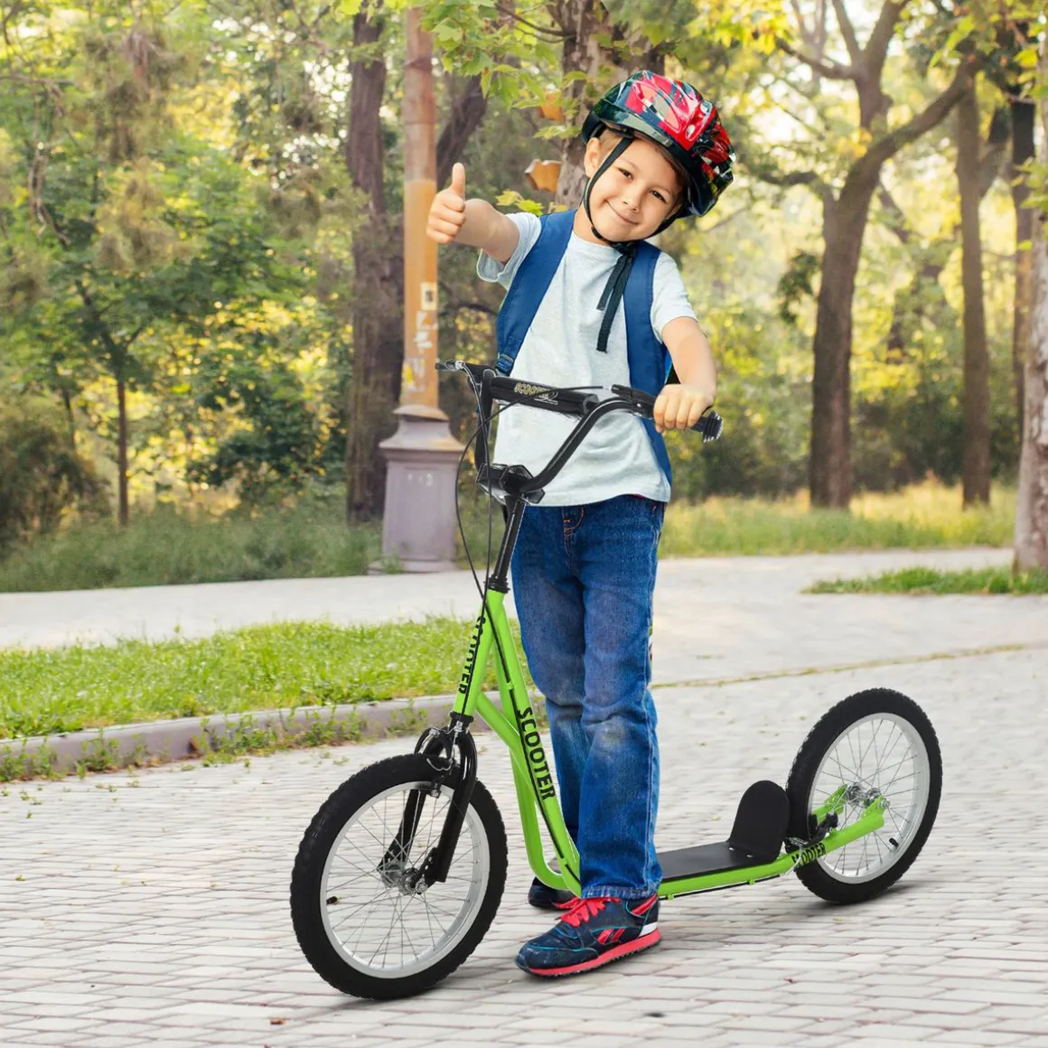 Patinete Dinamo Homcom altura ajustable + doble freno 90-96x139x58 cm