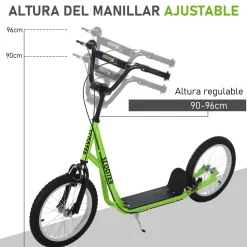 Patinete Dinamo Homcom altura ajustable + doble freno 90-96x139x58 cm