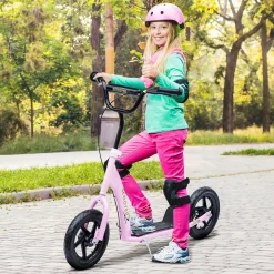 Patinete scooter Homcom 2 ruedas altura ajustable 5-12 años 80-88x120x52 cm