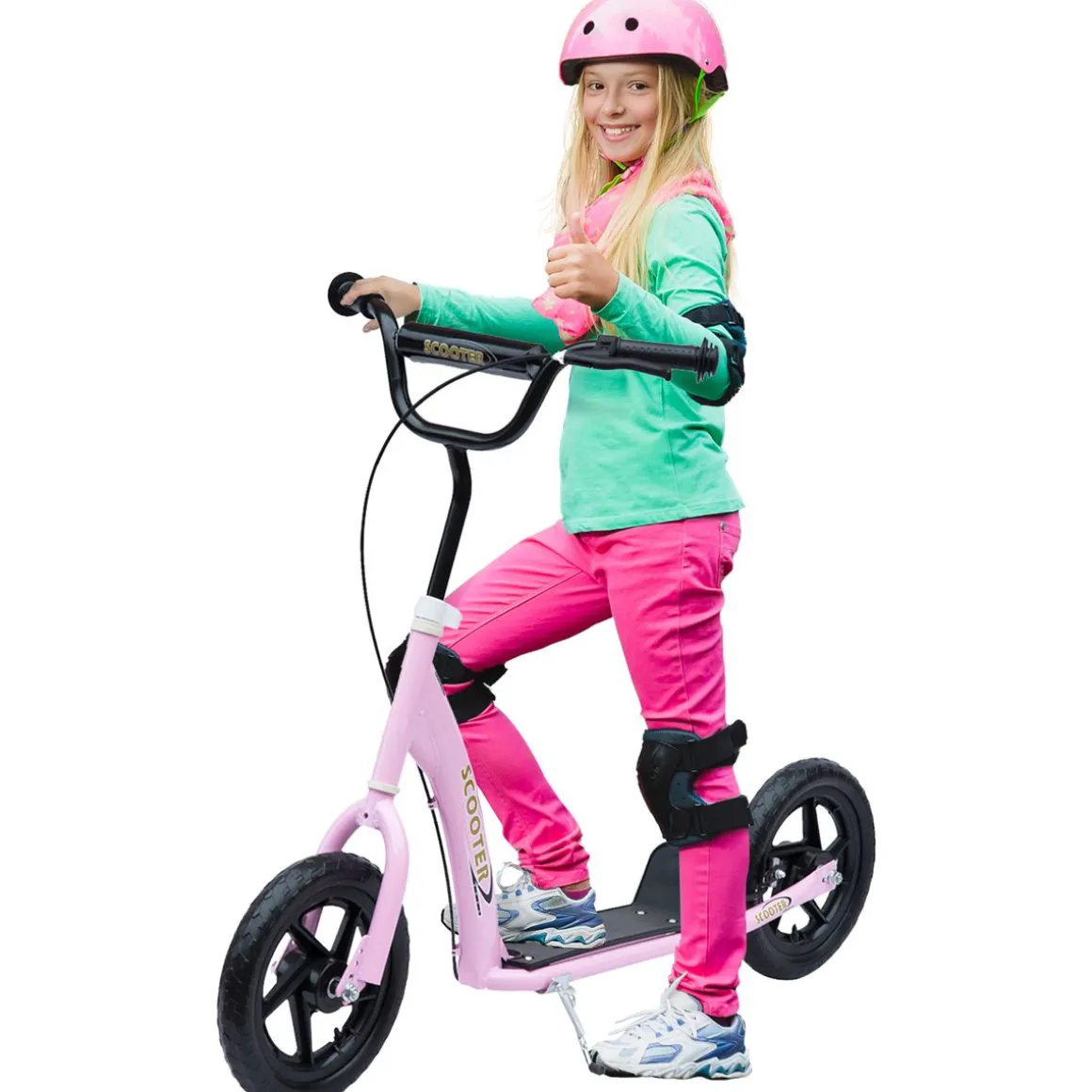 Patinete scooter Homcom 2 ruedas altura ajustable 5-12 años 80-88x120x52 cm
