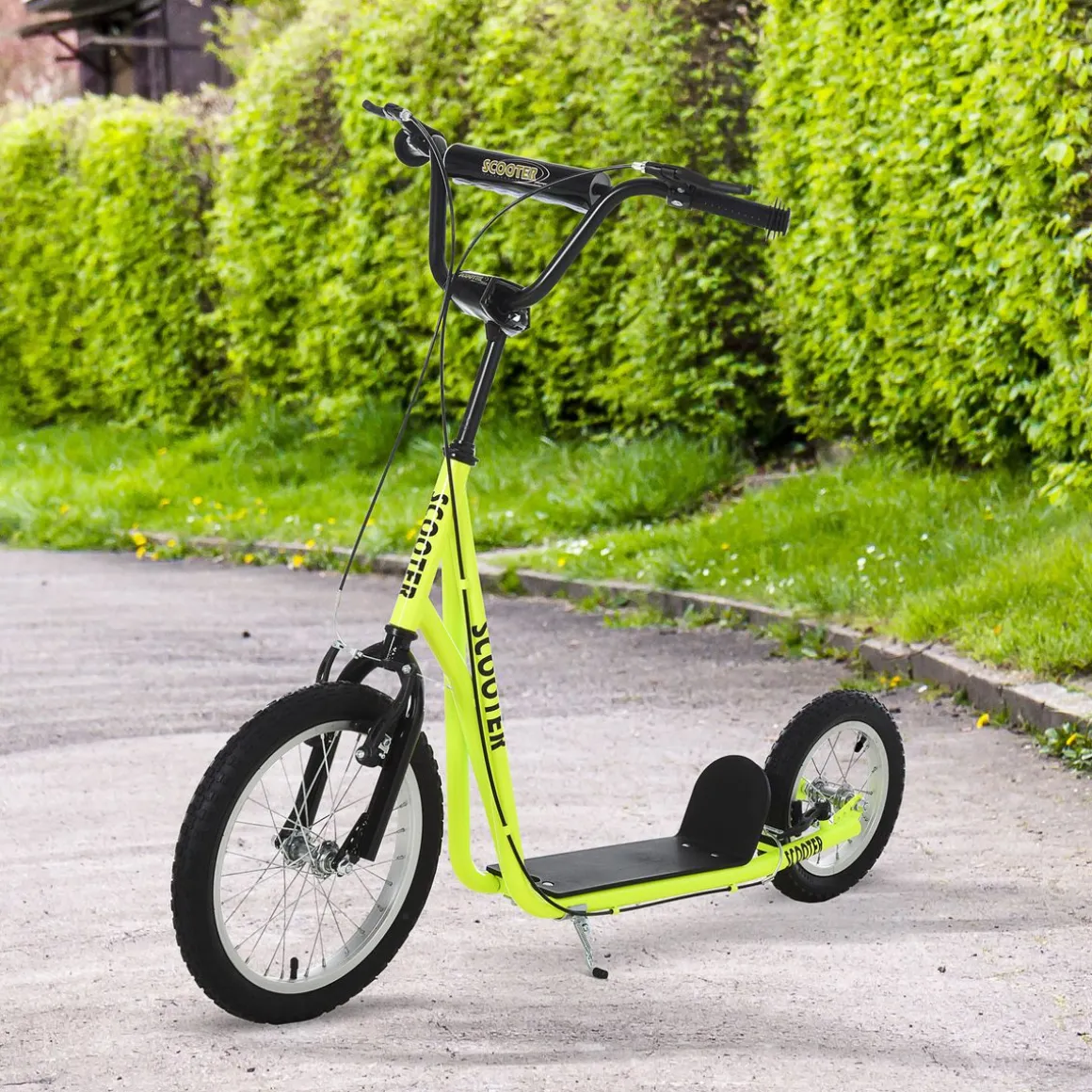 Patinete scooter Marte Homcom manillar ajustable + doble freno 96x58x139 cm