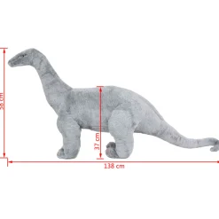 Peluche de dinosaurio Braquiosaurio XXL gris 58x138 cm