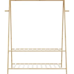 Perchero Bosque plegable 2 estantes natural 150,5x132x45,5 cm