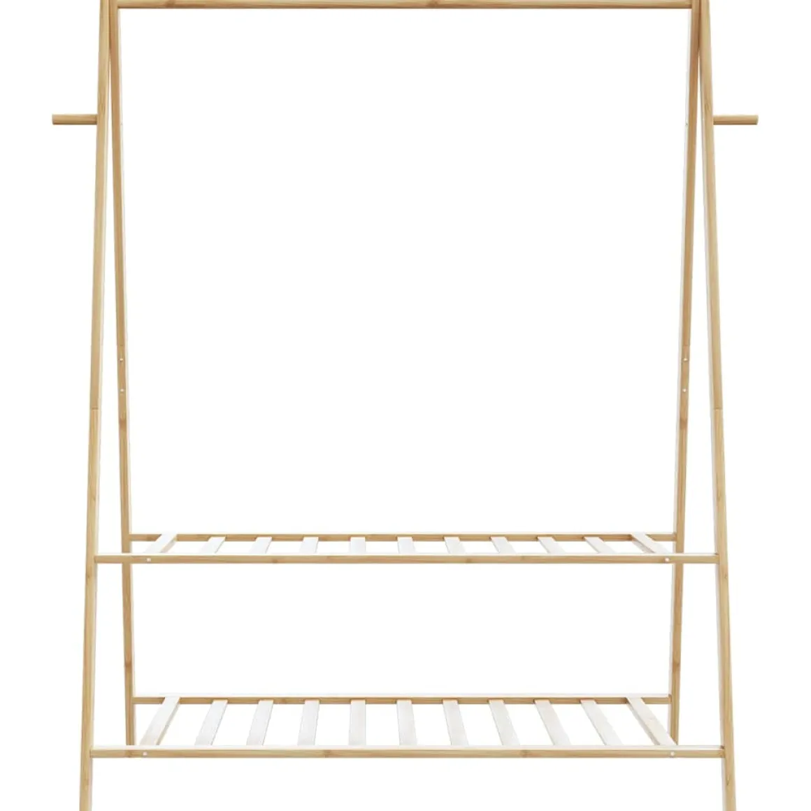 Perchero Bosque plegable 2 estantes natural 150,5x132x45,5 cm