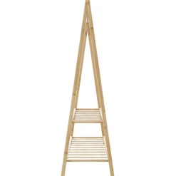 Perchero Bosque plegable 2 estantes natural 150,5x132x45,5 cm