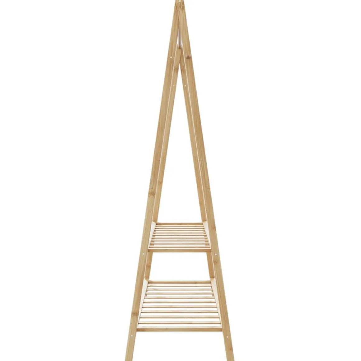 Perchero Bosque plegable 2 estantes natural 150,5x132x45,5 cm