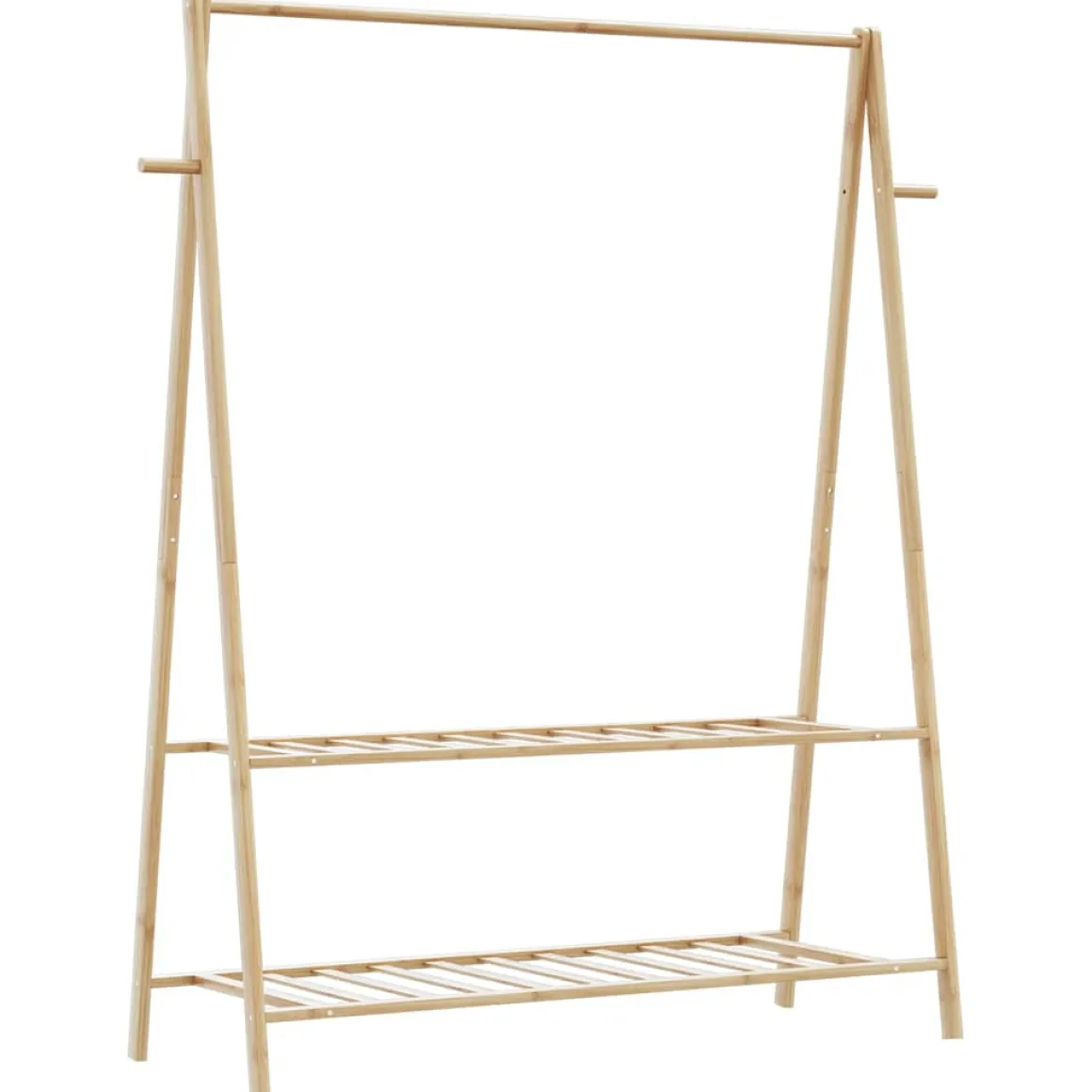 Perchero Bosque plegable 2 estantes natural 150,5x132x45,5 cm