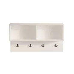 Perchero Brian 4 ganchos + 2 compartimentos blanco 51x92x18,8 cm