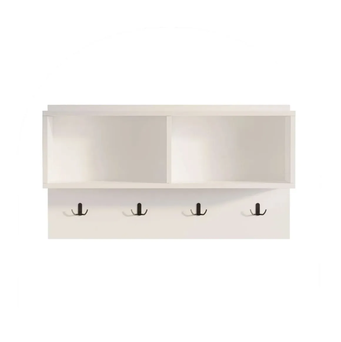 Perchero Brian 4 ganchos + 2 compartimentos blanco 51x92x18,8 cm