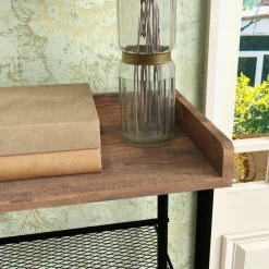 Perchero con zapatero Redeo Homcom 5 estantes + 6 ganchos marrón 182x92,5x28,2 cm
