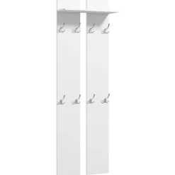Perchero de pared Doo Homcom 1 estante 8 ganchos blanco 170x55x21,3 cm