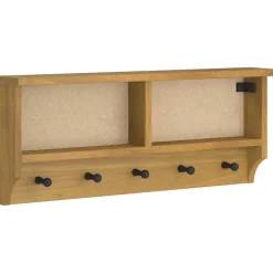 Perchero de pared Gales 5 ganchos natural 35x87x12 cm