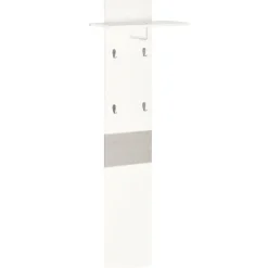 Perchero de pared Oddi Homcom 4 ganchos + estante con barra blanco 60x50x23,5 cm