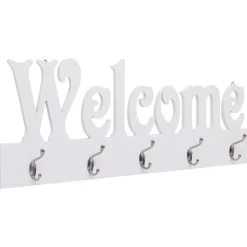 Perchero de pared WELCOME blanco 29,5x74 cm