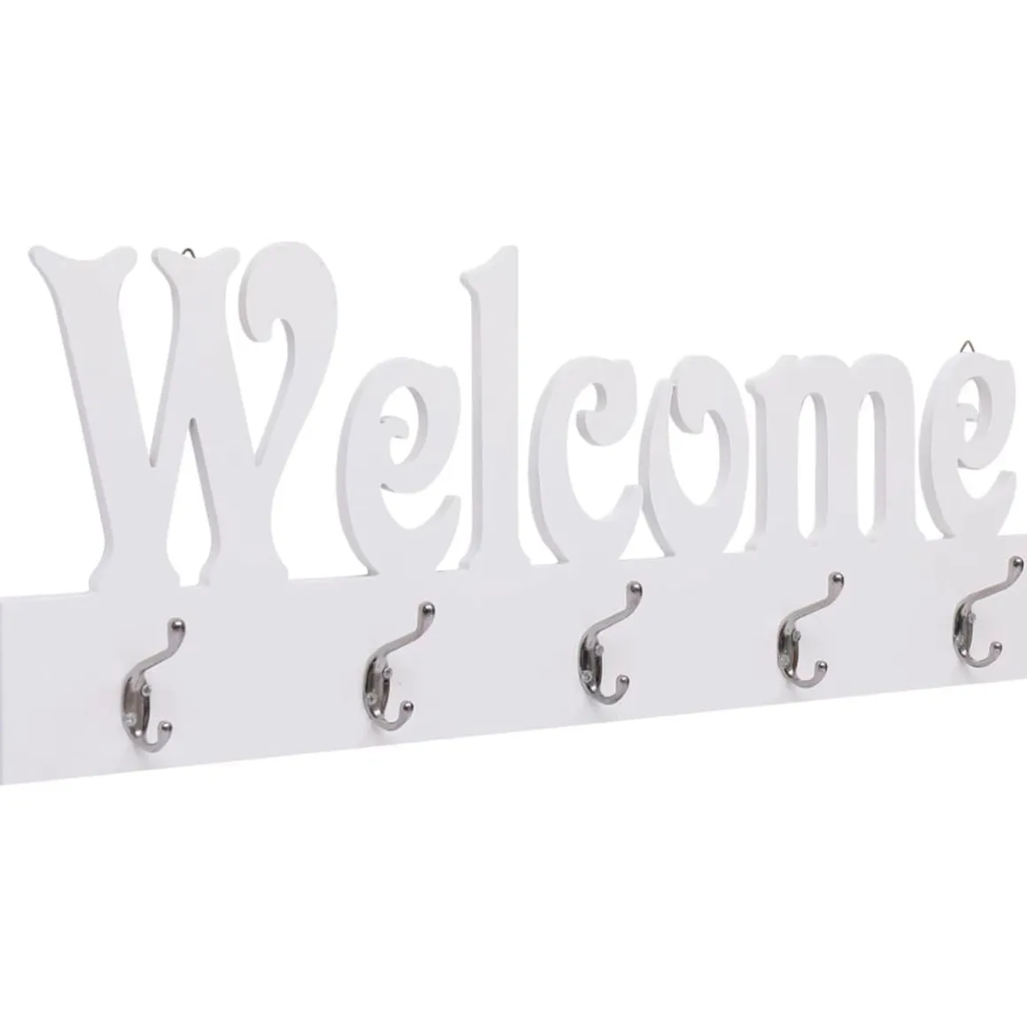 Perchero de pared WELCOME blanco 29,5x74 cm