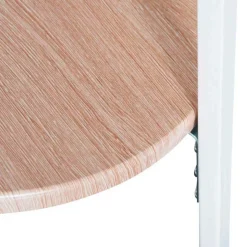 Perchero de pie Homcom 9 ganchos+estante circular blanco/natural 180x45x45 cm