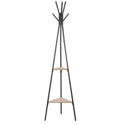 Perchero de pie MOA Vinthera 5 colgadores + 2 estantes negro 180 cm