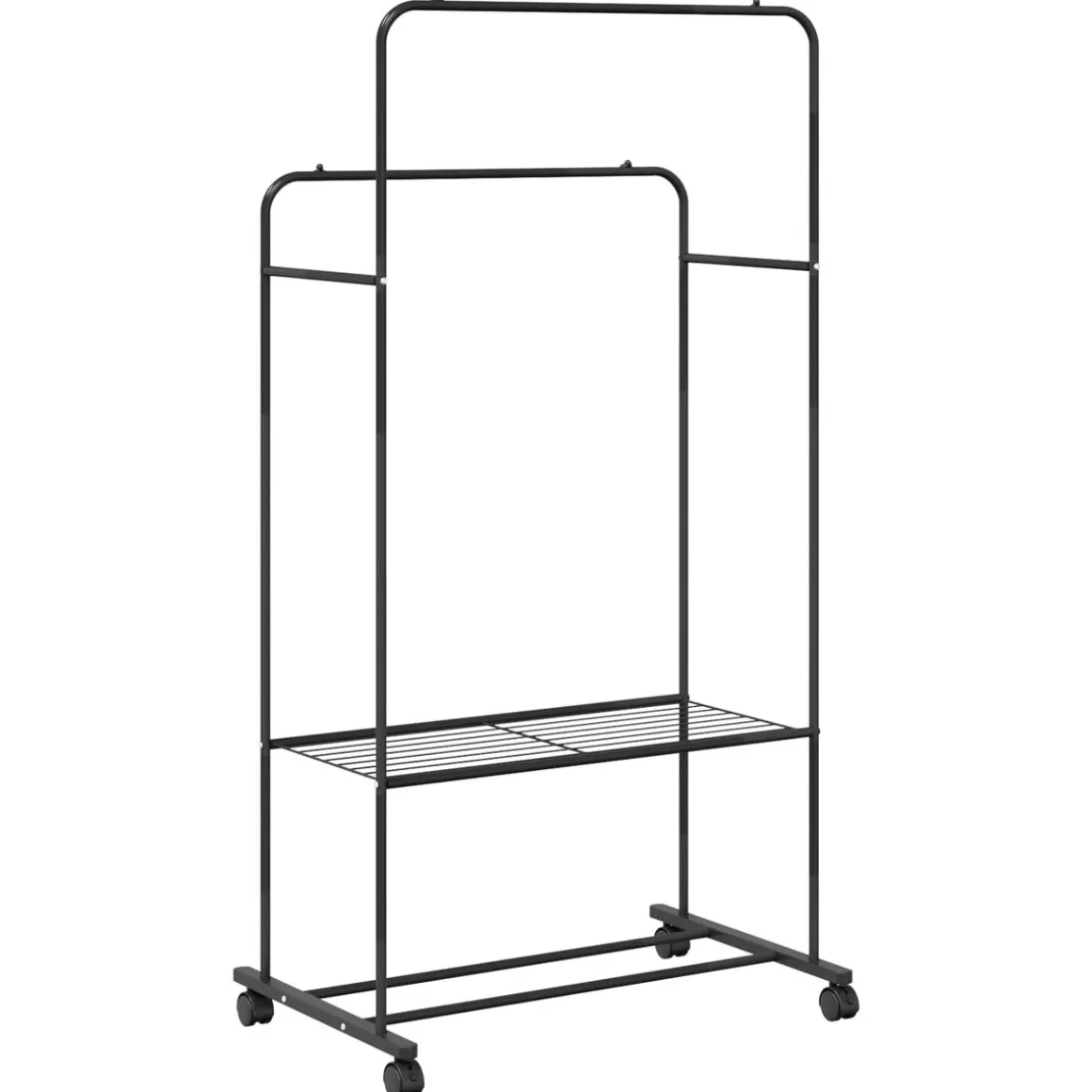 Perchero Eddie 2 barras + 2 estantes 156x80x53 cm