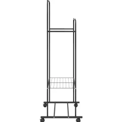 Perchero Eddie 2 barras + 2 estantes 156x80x53 cm