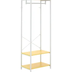 Perchero zapatero Batel 2 estantes + riel blanco/natural 167,5x60x40 cm
