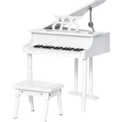 Piano de cola infantil Homcom electrónico 30 teclas blanco