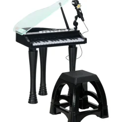 Piano infantil Classic Aiyaplay con micrófono + 22 canciones negro 60,4x37x30,5 cm