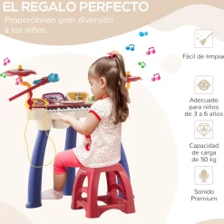 Piano infantil Mermaid Aiyaplay con micrófono + 19 canciones multicolor 71x74x32,2 cm