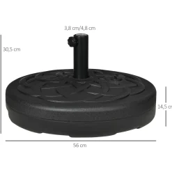 Pie de sombrilla Outsunny rellenable para postes de Ø38/48 mm