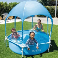 Piscina desmontable Intex Canopy Metal Frame con toldo 700L azul Ø183x38 cm