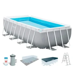 Piscina desmontable Prism Frame Intex 10.874L 6 personas con accesorios gris 107x488x244 cm