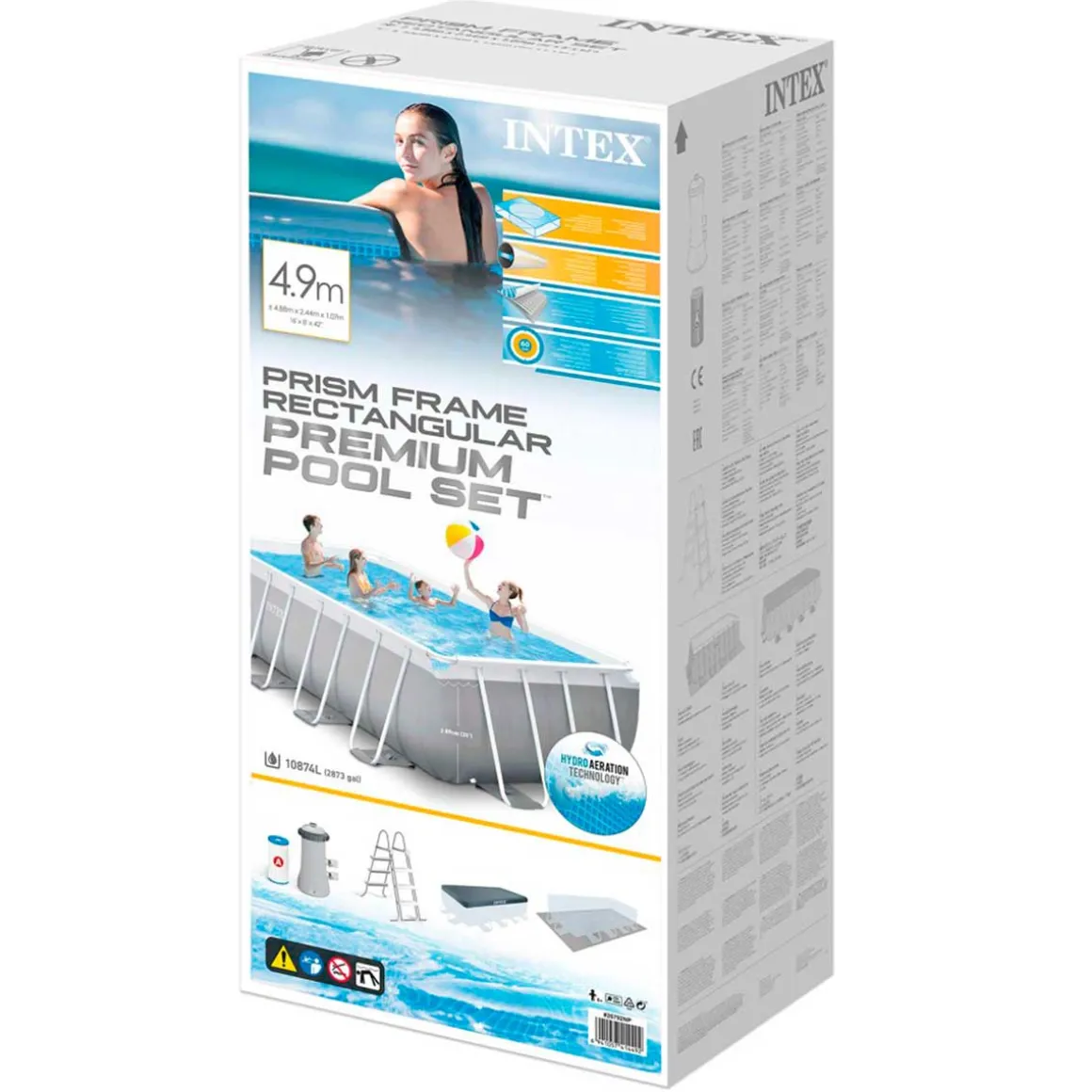 Piscina desmontable Prism Frame Intex 10.874L 6 personas con accesorios gris 107x488x244 cm