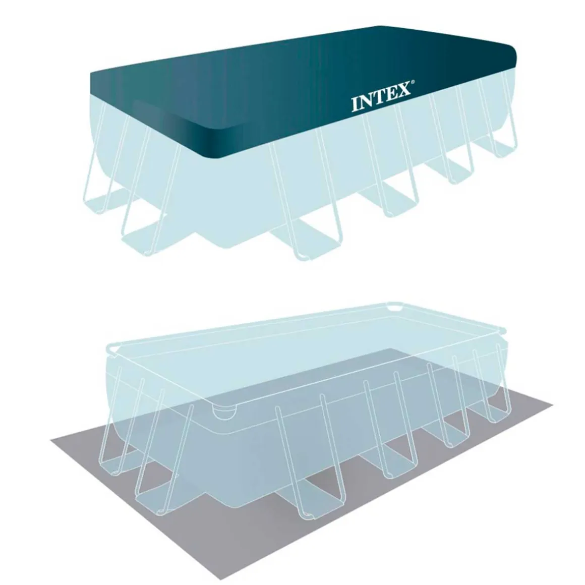 Piscina desmontable Prism Frame Intex 10.874L 6 personas con accesorios gris 107x488x244 cm