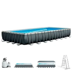 Piscina desmontable rectangular Ultra XTR Frame Intex 54368L con depuradora gris 975x488 cm