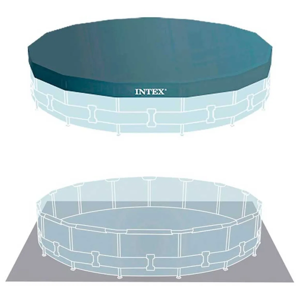 Piscina desmontable redonda Prism Frame con depuradora 14614L con accesorios gris Ø457x107 cm