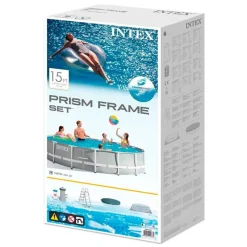 Piscina desmontable redonda Prism Frame con depuradora 14614L con accesorios gris Ø457x107 cm