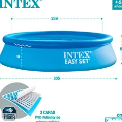 Piscina hinchable Easy Set Intex 3.077L 3 personas azul Ø305x61 cm