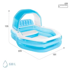 Piscina hinchable Intex con sillón y toldo 530L +3A blanco/azul 135x191x229 cm